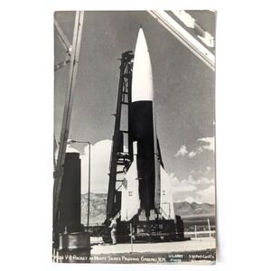 V2 Rocket White Sands Proving Ground Space Program Ruidoso Vintage RPPC Postcard
